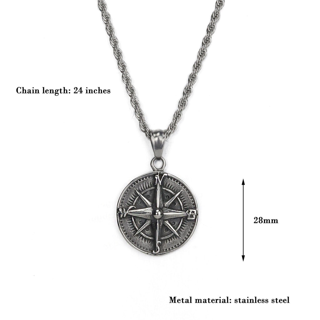 Retro Compass Charms | Compass Necklace Silver | Compass Necklace