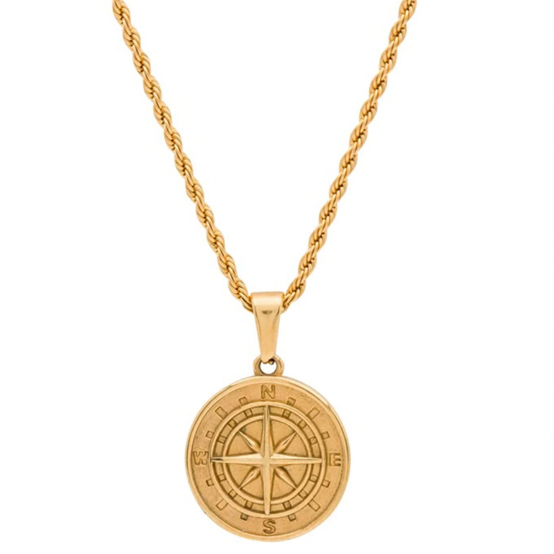 Gold compass necklace | Compass pendant necklace | Directional jewelry