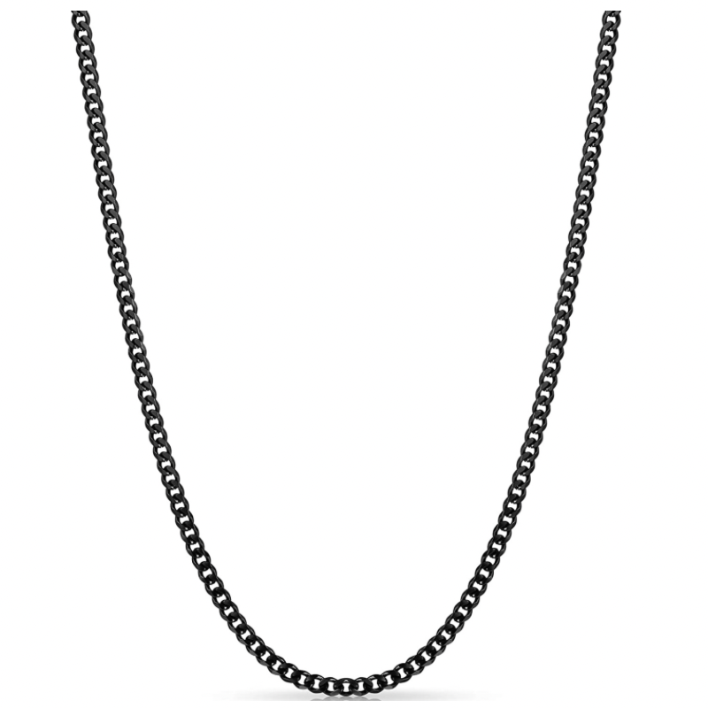 Black link chain necklace | Black stainless steel necklace