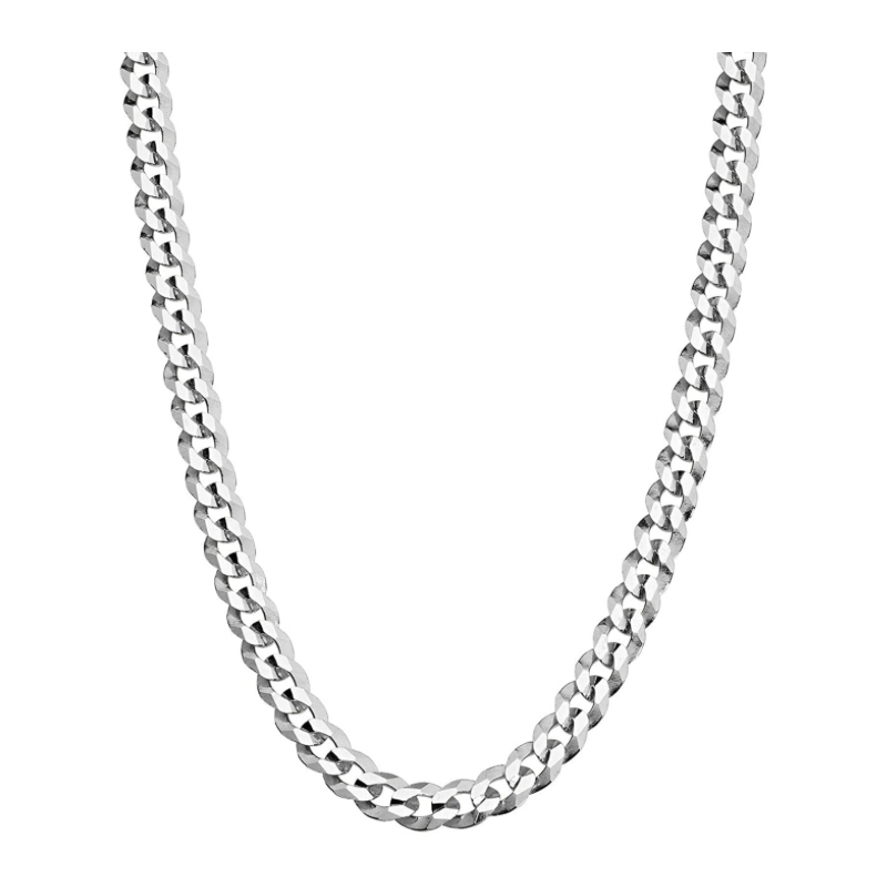 Silver Link Curb Chain Necklace | Sterling Silver Curb Chain Necklace