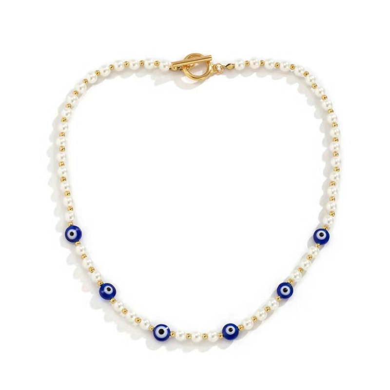 Boho Eye Pearl Necklace | Handmade Eye Pearl Necklace | Art Crown