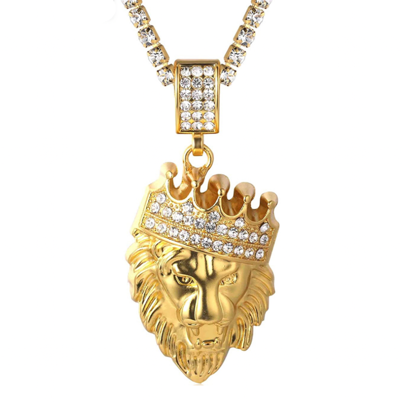 Lion head pendant | Cubic zirconia jewelry | Hip-hop jewelry 