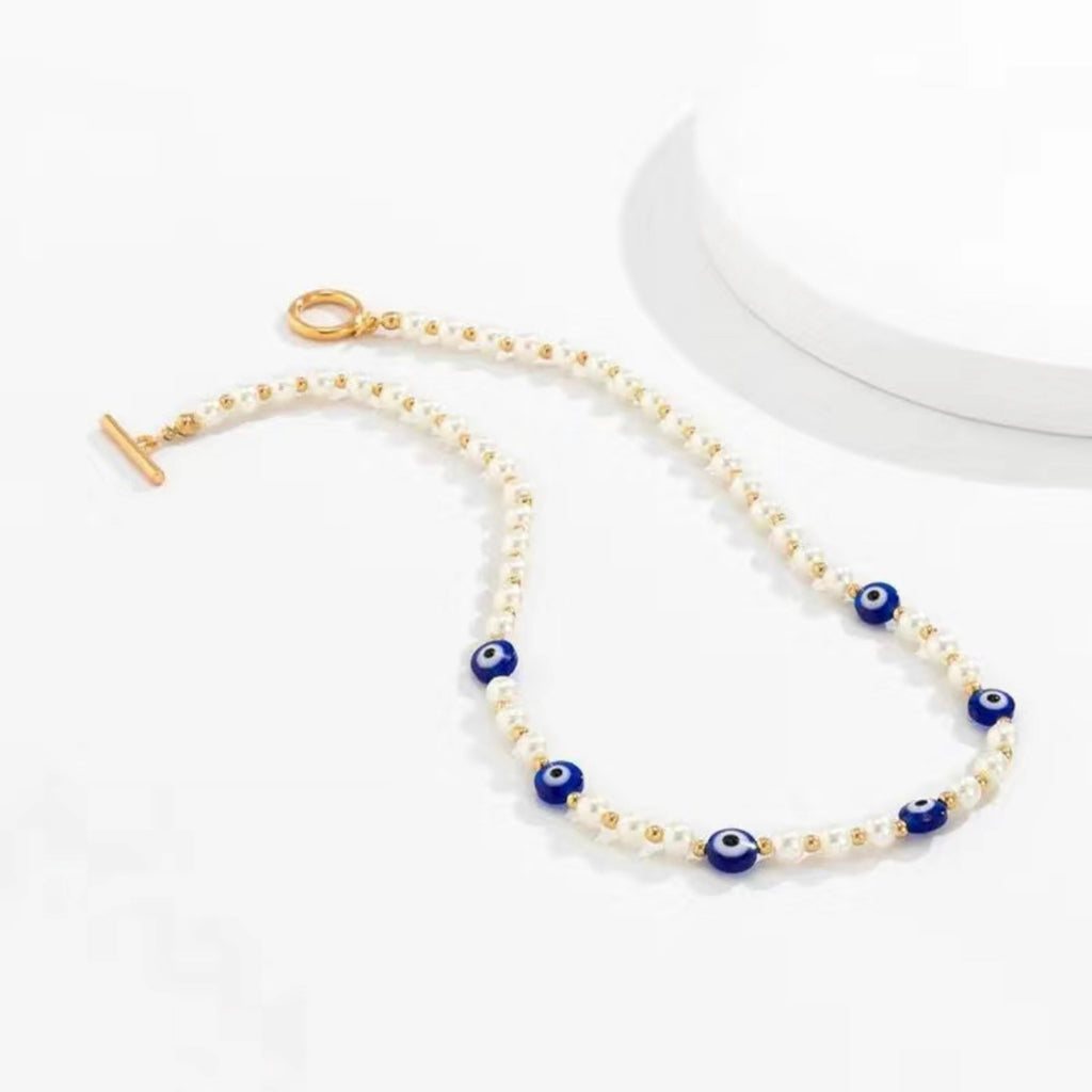 Boho Eye Pearl Necklace | Handmade Eye Pearl Necklace | Art Crown