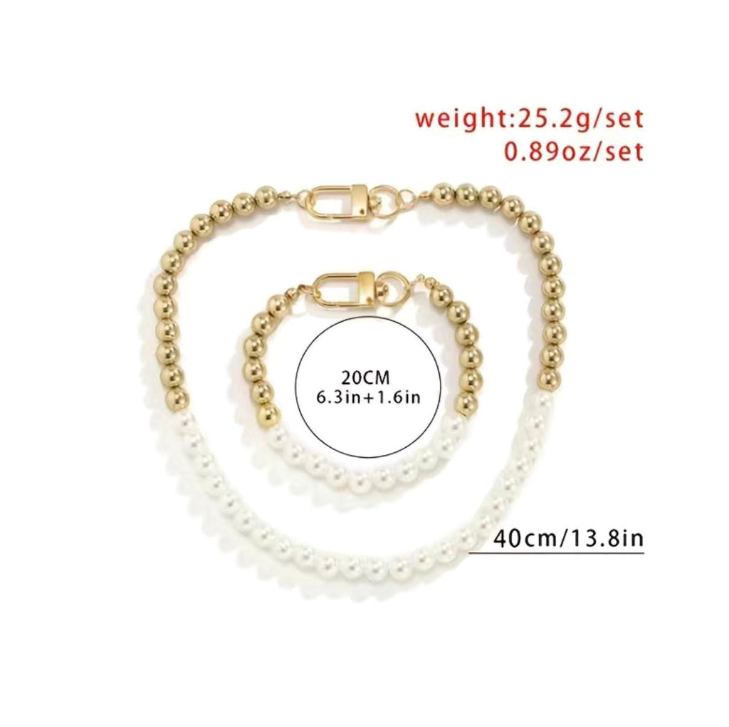 Elegant Pearl Strand Necklace Bracelet Set | Classy Pearl Jewelry