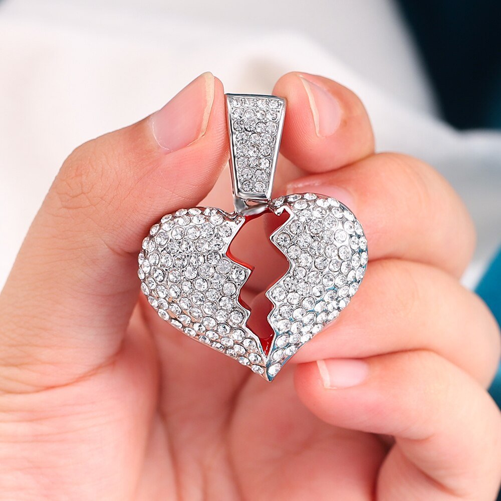 18 k 2 p cs Best Friends Necklace BFF Broken Heart Necklace Gold Rhinestone  Best friends price in UAE | Amazon UAE | kanbkam