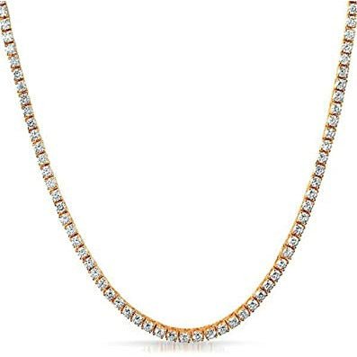 tennis chain necklace gold | tennis chain necklace silver