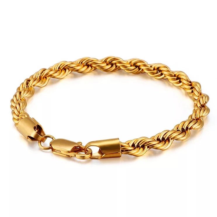 Twisted Bracelet | Rope Chain Bracelet | Twisted Rope Bracelet Gold